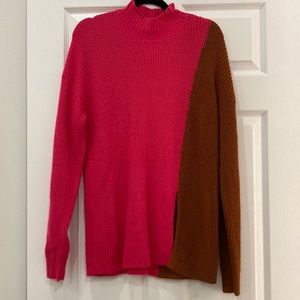 Pink/Brown turtle neck sweater